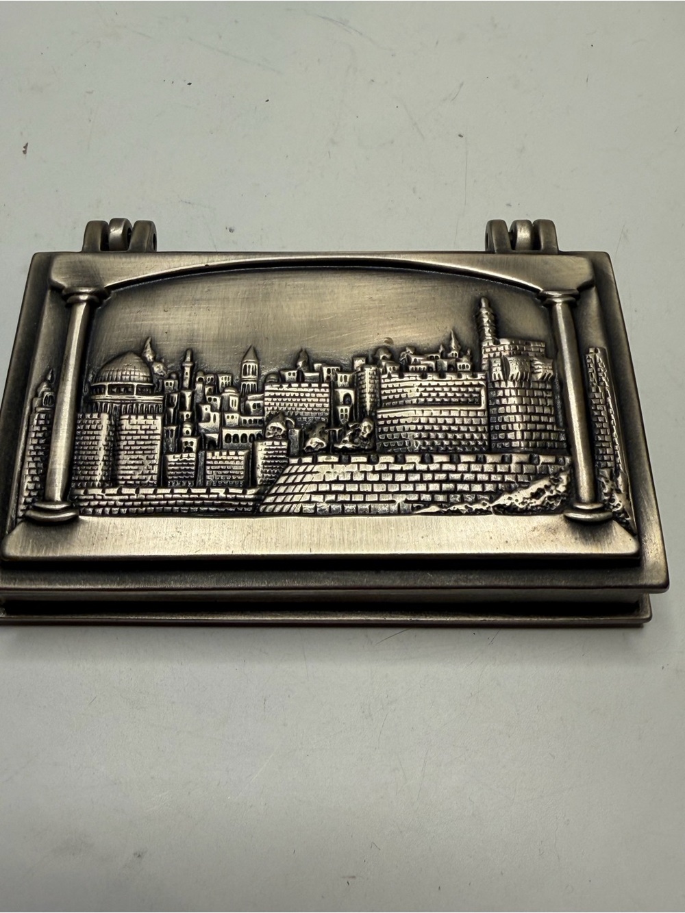silver-plated business card holder or jewelry box